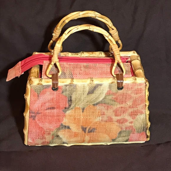 Handcrafted Scala Bamboo & Canvas Purse - Picture 1 of 6